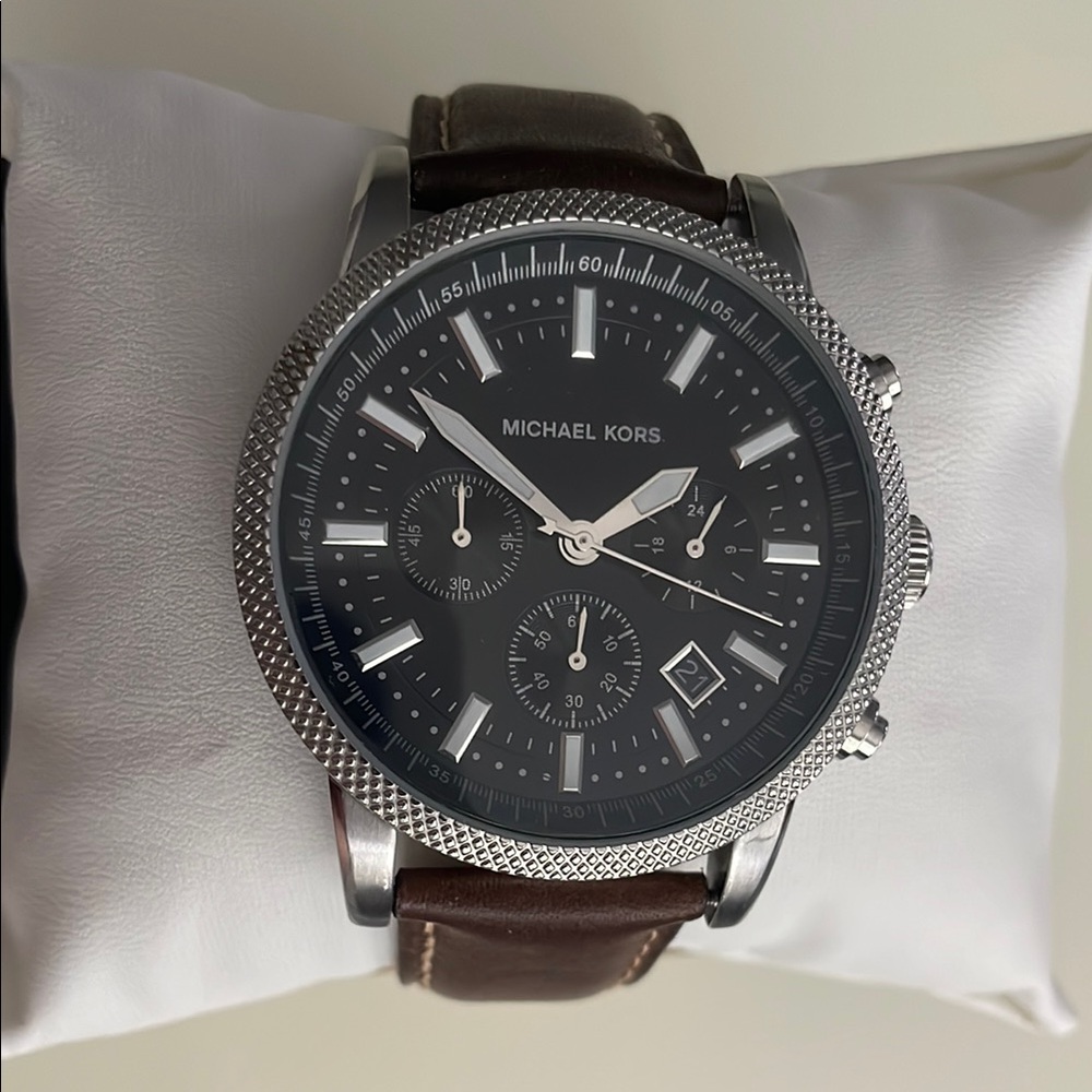 Michael Kors Silver and Brown Watch